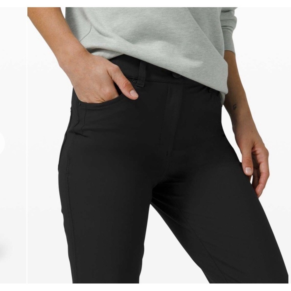 LULULEMON Black City Sleek 5 Pocket Stretch Full Length Pants Size 28 Warpstreme - Picture 10 of 11